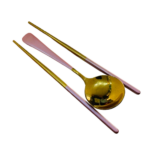 SET PALILLOS 2 PZA KID - DORADO /  ROSADO - Imagen 2