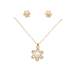 SET COLLAR Y AROS FLORES