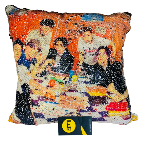 IMG_5744 FUNDA DE ALMOHADA DE LENTEJUELA BTS - Imagen 1