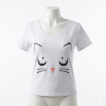 BLUSA KAWAII- BLANCA SILUETA GATITO