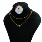 COLLAR DOBLE CORAZON DORADO